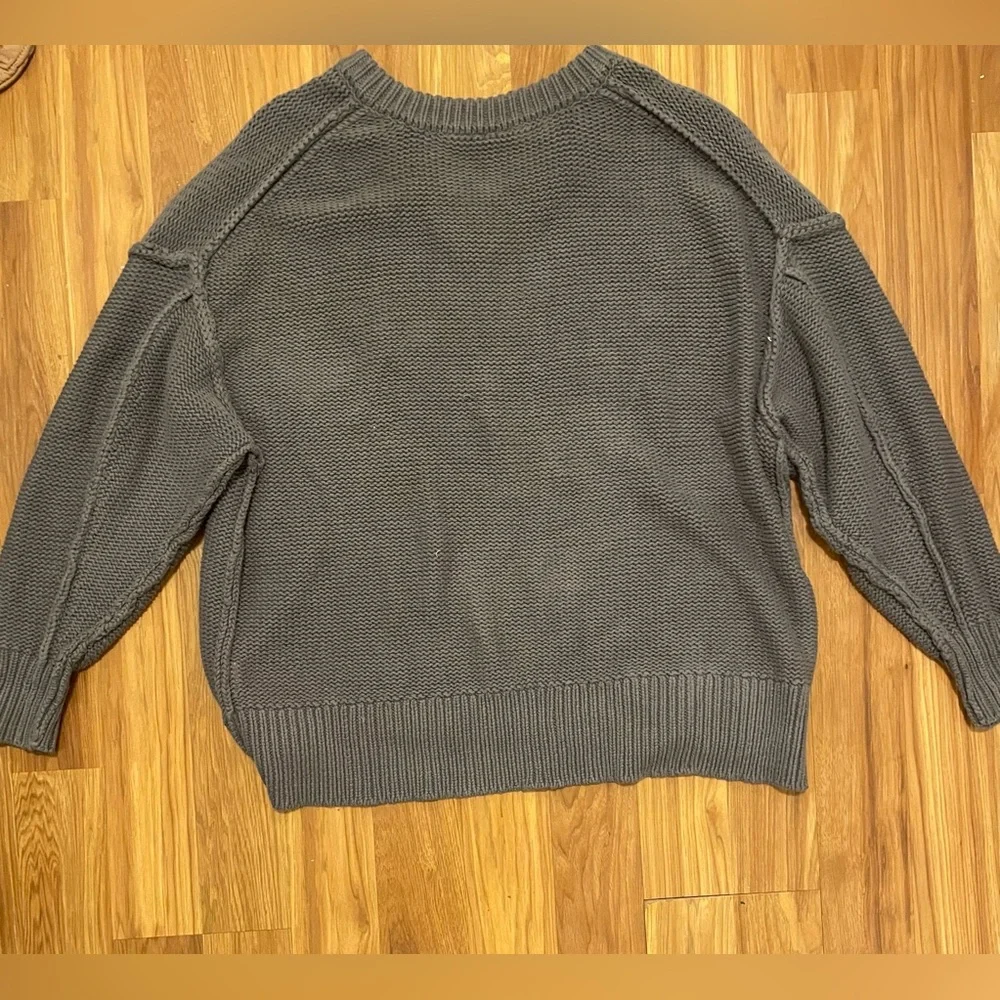Free People Alli V Neck Sweater in Titan Grey - Picture 3 of 4